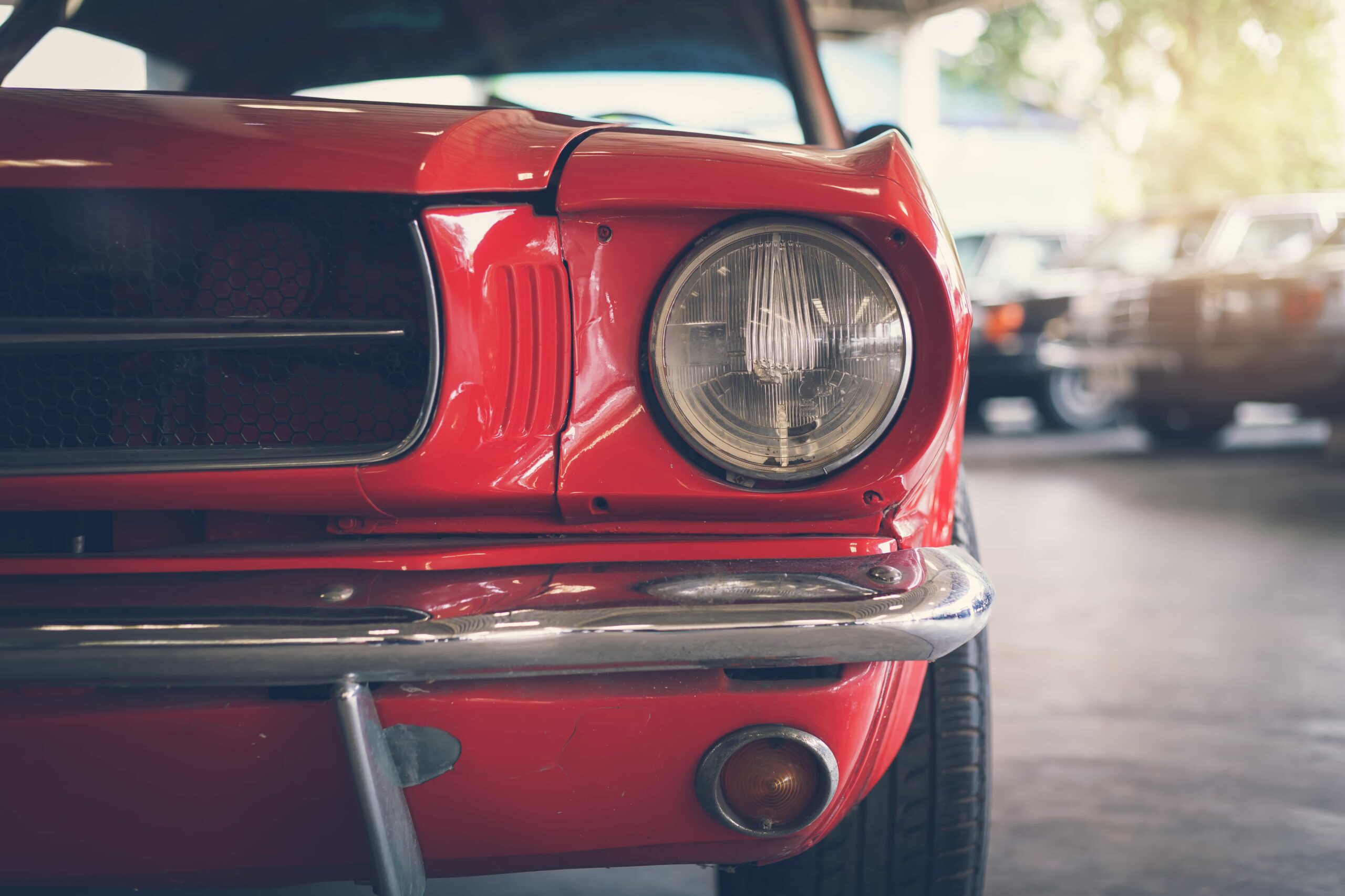 Red American car